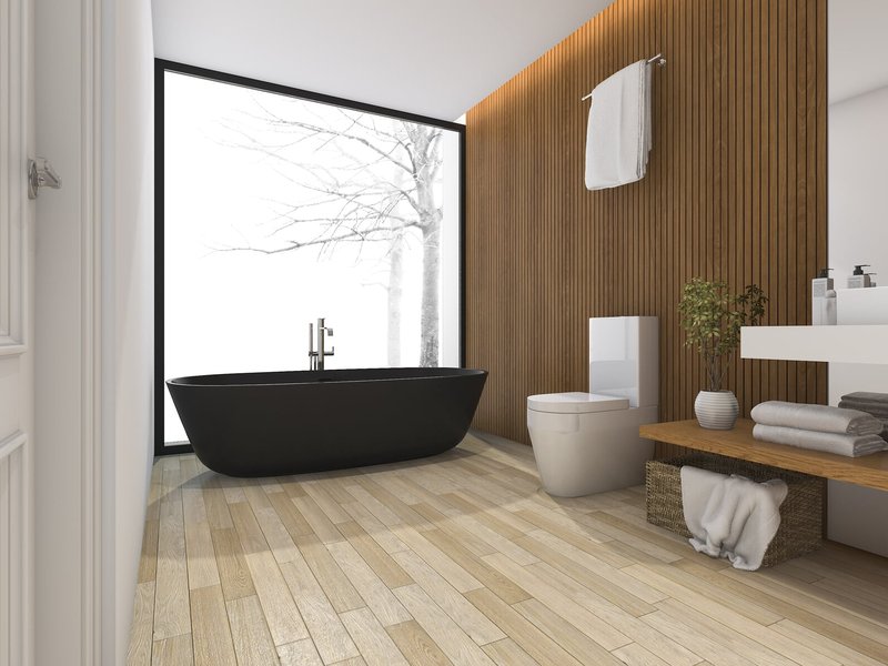 Modern bathroom at Alabama Custom Flooring & Design